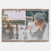 Beste mam Modern Foliage 2 Aangepaste foto's Moede Deken (Voorkant)