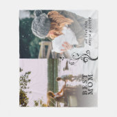 Beste mam Modern Foliage 2 Aangepaste foto's Moede Fleece Deken (Voorkant)