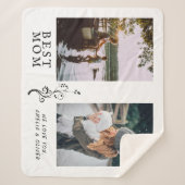 Beste mam Modern Foliage 2 Aangepaste foto's Moede Sherpa Deken (Voorkant)