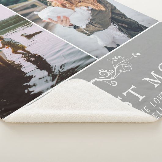 Beste mam Modern Foliage 2 Aangepaste foto's Moede Sherpa Deken (3/4)