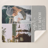 Beste mam Modern Foliage 2 Aangepaste foto's Moede Sherpa Deken (Voorkant (horizontaal))