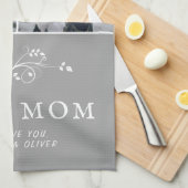 Beste mam Modern Foliage 2 Aangepaste foto's Moede Theedoek (Quarter Fold)