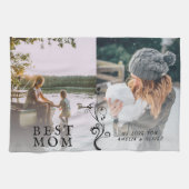 Beste mam Modern Foliage 2 Aangepaste foto's Moede Theedoek (Horizontaal)