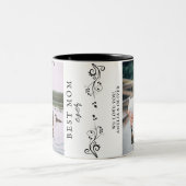 Beste Mam Modern Foliage 2 Aangepaste foto's Tweekleurige Koffiemok (Center)