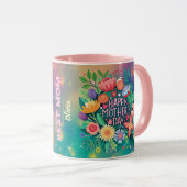 Beste MAM Moederdag gepersonaliseerde gift kinder Mok (Voorkant rechts)