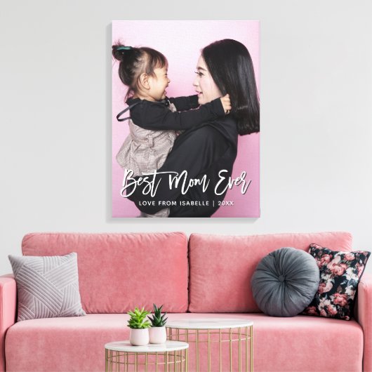 Beste mam Moederdag Keepomwille Persoonlijke foto Canvas Afdruk (Insitu (Woonkamer))