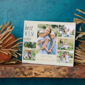 Beste mam ooit 5 Foto Collage Persoonlijke Stone Fotoplaat (Zijkant)