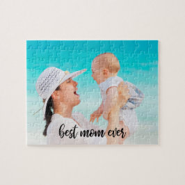Beste Mam ooit Aangepast Foto Modern Zwart Manuscr Legpuzzel