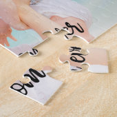 Beste Mam ooit Aangepast Foto Modern Zwart Manuscr Legpuzzel (Zijkant)