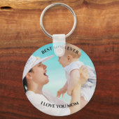 Beste mam ooit aangepaste foto Ik hou van je Moede Sleutelhanger (Voorkant)