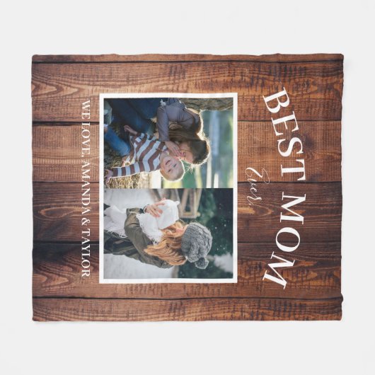 Beste mam ooit aangepaste foto Moderne Moederdag Fleece Deken (Voorkant (Horizontaal))