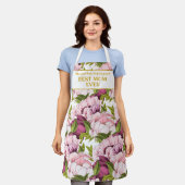 Beste mam ooit aangepaste goudnaam Roze pony Flora Schort (Gedragen)