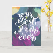 Beste mam ooit Abstracte Moederdag Kaart (Gele Bloem)