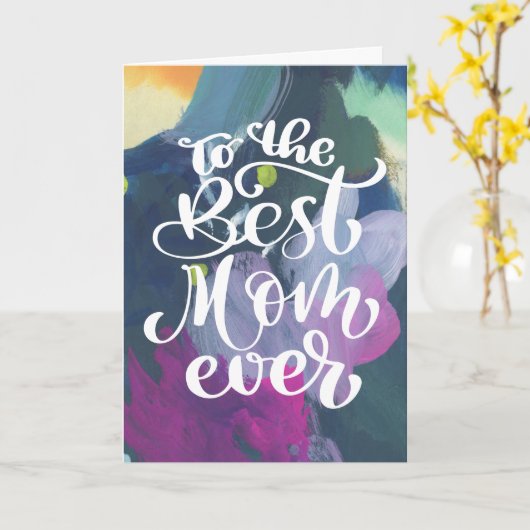 Beste mam ooit Abstracte Moederdag Kaart (Gele Bloem)