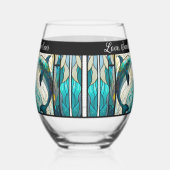 Beste mam ooit blauw en Blauwgroen dolfijn Wijnglas Zonder Voet (Links)