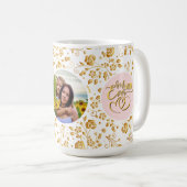 Beste Mam Ooit Bloemen Foto Moederdag Koffiemok (Voorkant rechts)