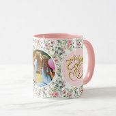 Beste Mam Ooit Bloemen Foto Moederdag Mok (Voorkant rechts)