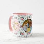 Beste Mam Ooit Bloemen Foto Moederdag Mok (Voorkant links)