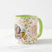 Beste Mam Ooit Bloemen Foto Moederdag Mok (Voorkant rechts)