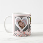 BESTE MAM OOIT Blush Roze Bloemen Foto Grijze Hart Koffiemok (Links)