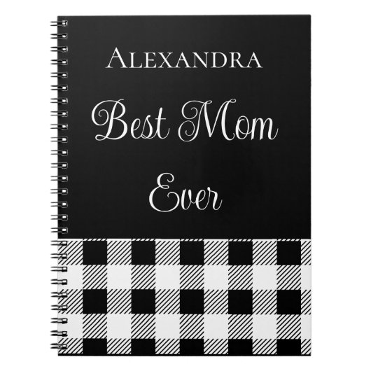 Beste mam ooit Buffalo geplakt zwart witteken Notitieboek (Voorkant)