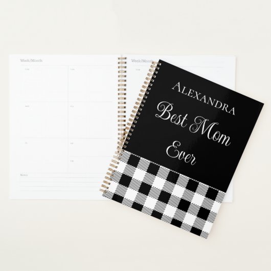 Beste mam ooit Buffalo geplakt zwart witteken Planner (Display)