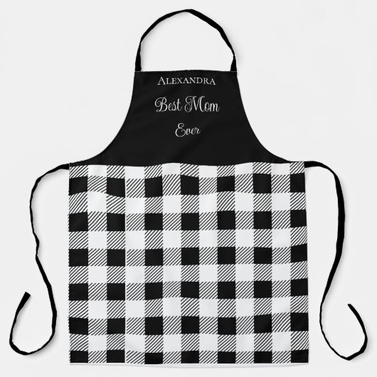 Beste mam ooit Buffalo met zwarte witte pron Schort (Voorkant)