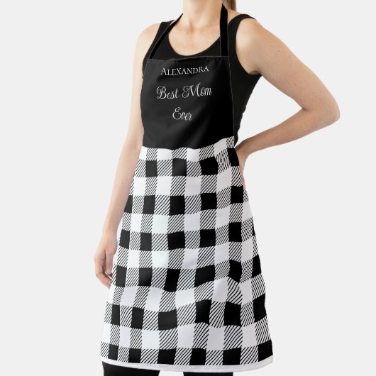 Beste mam ooit Buffalo met zwarte witte pron Schort (Insitu)