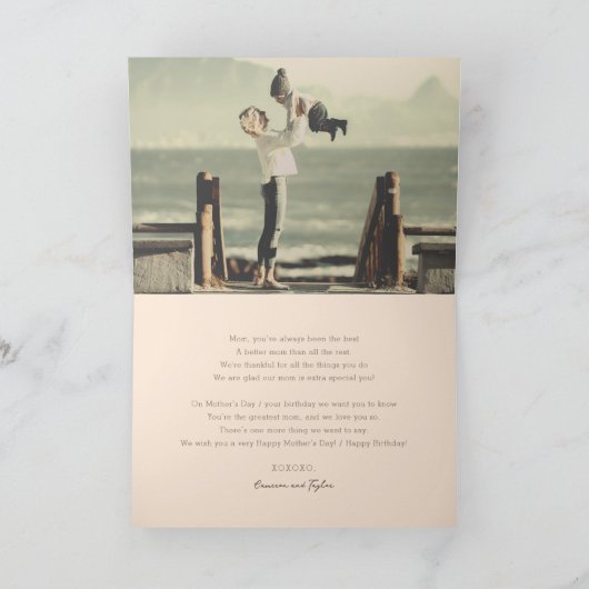 Beste Mam ooit Chic Handscriptscript Moderne foto Kaart (Binnen)