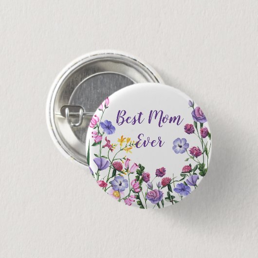 Beste mam ooit - Citaat zomertuin Ronde Button 3,2 Cm (Voorkant /achterkant)