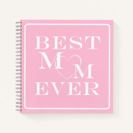 "Beste Mam Ooit" Elegant, Schattige Wit Hart op Ro Notitieboek