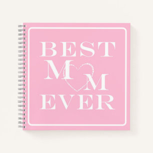 "Beste Mam Ooit" Elegant, Schattige Wit Hart op Ro Notitieboek