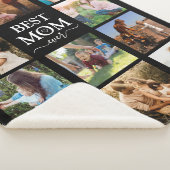 Beste Mam Ooit Familie Foto Collage Zwart Sherpa Deken (3/4)