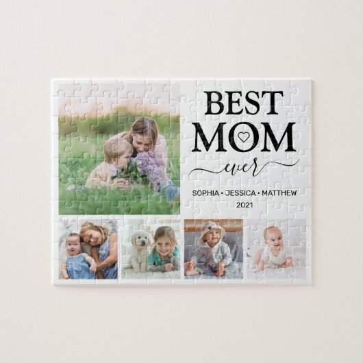 Beste Mam Ooit Familie Fotocollage Jigsaw Puzzel (Horizontaal)