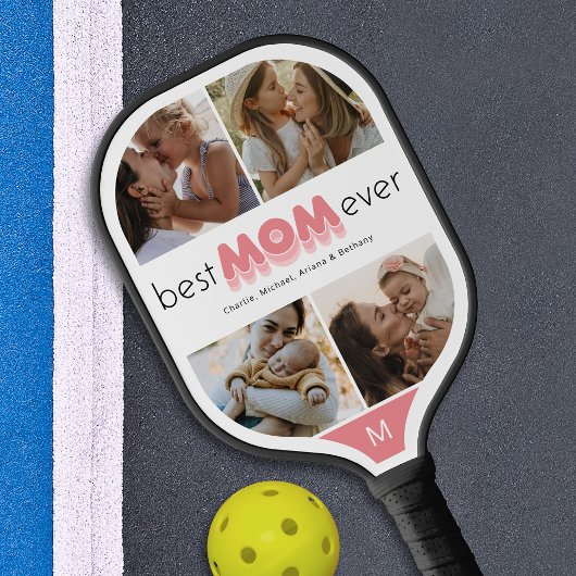 Beste mam ooit Foto Collage Pickleball Paddle