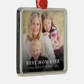 Beste mam ooit foto Kerstmis Metalen Ornament (Rechts)