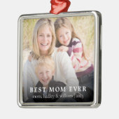 Beste mam ooit foto Kerstmis Metalen Ornament (Links)