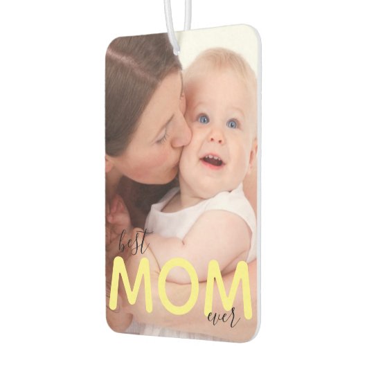 Beste Mam ooit Foto Moeder en Kindermodern Manuscr Luchtverfrisser (Links)