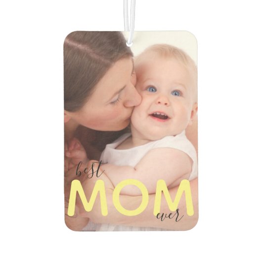 Beste Mam ooit Foto Moeder en Kindermodern Manuscr Luchtverfrisser (Achterkant)