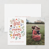Beste Mam ooit Foto Moederdag Feestdagenkaart (Voorkant / Achterkant)
