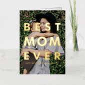 Beste mam ooit foto overlay Moederdag Folie Wenskaart (Voorkant)