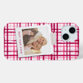 Beste mam ooit foto schattig modern rood roze patr Case-Mate iPhone case (Achterkant (horizontaal))