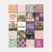 Beste Mam Ooit Fotocollage Chique Moderne Patronen Fleece Deken (Voorkant)