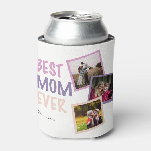 Beste Mam Ooit Fotocollage Gepersonaliseerde Paste Blikjeskoeler (Blikje Voorkant)