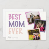 Beste Mam Ooit Fotocollage Gepersonaliseerde Paste Feestdagenkaart (Voorkant / Achterkant)