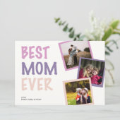 Beste Mam Ooit Fotocollage Gepersonaliseerde Paste Feestdagenkaart (Staand voorkant)