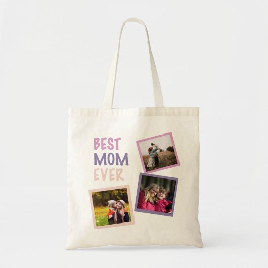 Beste Mam Ooit Fotocollage Gepersonaliseerde Paste Tote Bag (Voorkant)
