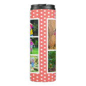 Beste Mam Ooit Fotocollage Koraal en Wit Thermosbeker (Achterkant)