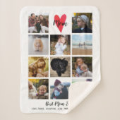 Beste Mam Ooit Fotocollage Moederdag Verjaardag Sherpa Deken (Voorkant)