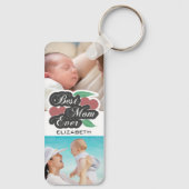 Beste Mam Ooit Fotocollage Verjaardag Keepsake Sch Sleutelhanger (Achterkant)